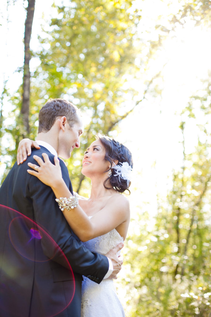 wedding couple at old orchard park port moody